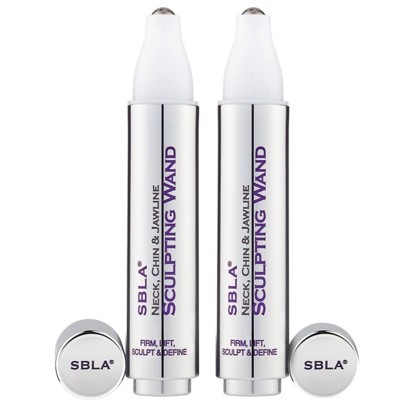 SBLA Beauty Neck, Chin & Jawline Sculpting Wand, Advanced Anti-Aging Serum For Smoothing, Tightening, Firming & Lifting Neck Skin, Instant Sculpting Wand, 2 pack, 0.7 Fl Oz / 20mL (208 doses)