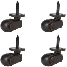 Set of 4 Solid Brass Caster Heavy Duty & Safe for All Floors Perfect Replacement for Floor Mat Oil Rubbed Bronze Finish Caster Wheels for Chairs/Tables/Furniture