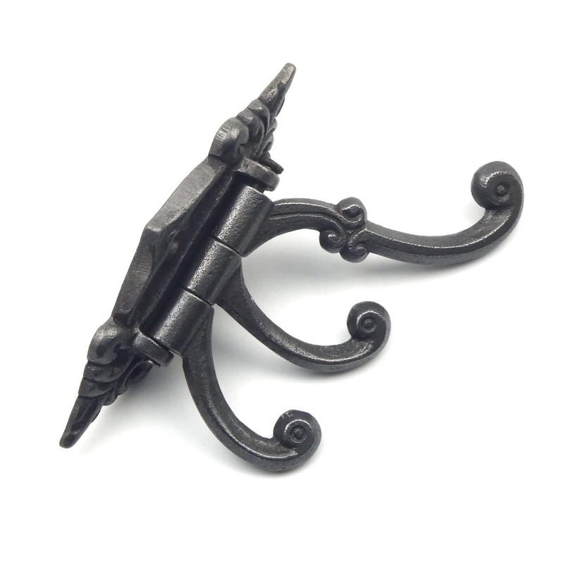 Antique Iron Triple Swivel Hat and Coat Hook