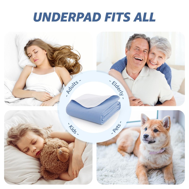 PICK FOR LIFE Incontinence Bed Pads Washable Bed Protector Reusable