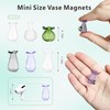 Magclingzy Mini Vase Magnets for Fridge,6 Pcs Cute Glass Magnetic
