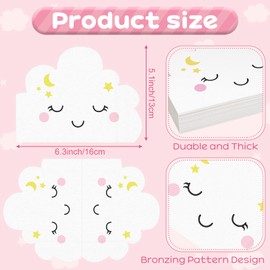 80 Sheets 6.7 x 5.5 Inch Cloud Paper Napkins Baby Shower Disposable Napkins for Birthday Gender Reveal Cloud Party Decorations