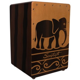 Sawtooth Harmony Series Hand Stained Elephant Design Compact Cajon Percussion Box