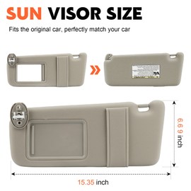 Beige Driver Left Side Sun Visor Replacement Compatible with Toyota Venza 2009 2010 2012 2013 2014 2015 2016 with Sunroof Replace 74320-0T021-A1