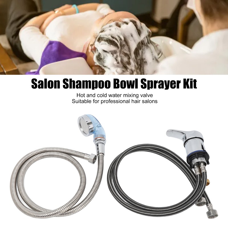 Shampoo Bowl Faucet 70cm Pipe 120cm Soft Hose Shampoo Bed