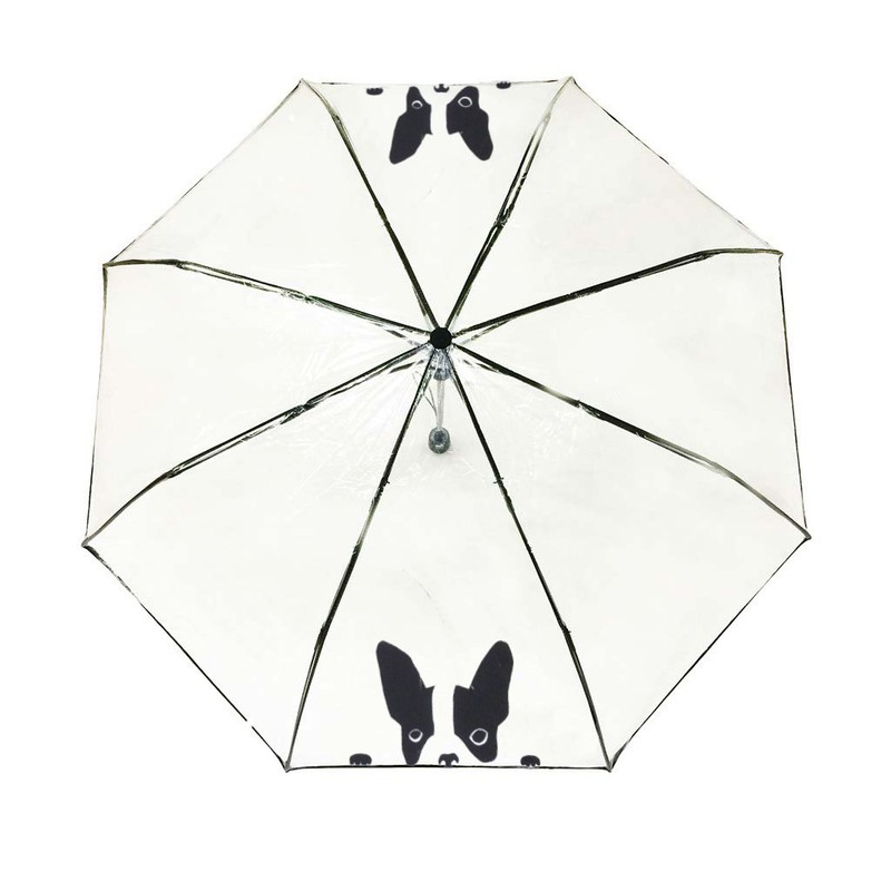 SMATI Automatic Foldable Clear Dome See Through Transparent Umbrella Windproof