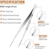 2Pcs Straight and Curved Tip Tweezers Anti-Static Tweezers Sewing Machine