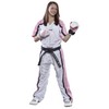 Kickboxing Jacket Mesh T-Shirt with V-Neck White / Pink Size