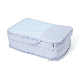 Francfranc Pop Stitch Quilt Compression Organizer Travel Pouch Compression Bag Storage Large Light Blue