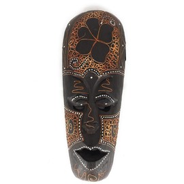 Tribal Mask 12" w/Hibiscus - Primitive Art Tiki | #wib370430g
