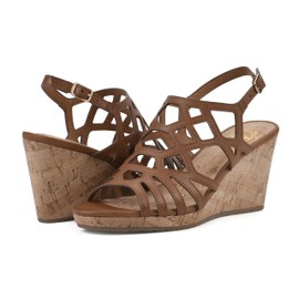 WHITE MOUNTAIN Women's Flaming Cork Wedge Sandal, White/Burn/Smooth, 8 M