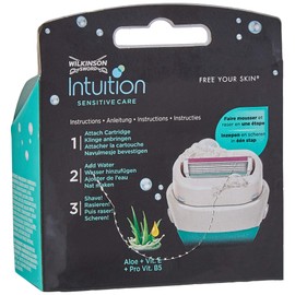 WILKINSON SWORD - Intuition Sensitive Care For Women | No Shave Gel Needed | 3 x Razor Blades Refills