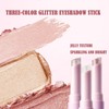 Sitovely 3PCS Crystal Jelly Glitter Lidschattenstift, Lang anhaltender Leicht Verblendbarer