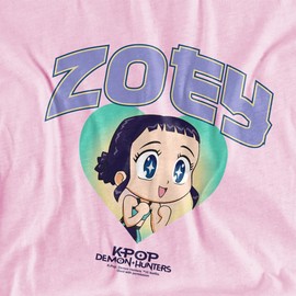 KPOP Demon Hunters Huntrix Zoey Collegic Youth Kids Boy Girls Pull-Over Hoodie, Rosa Chiaro, 5–6 A