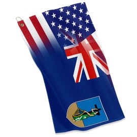 ExpressItBest Golf/Sports Towel - Flag of Montserrat & USA