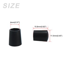 METALLIXITY 12pcs 8mm Diameter Chair Leg End Covers Rubber Furniture Mats Furniture Feet Caps Floor Protectors for Sofa Table Patio Chair Black