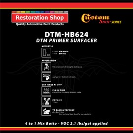 Custom Shop - Gray DTM High Build Urethane Primer Surfacer (Direct to Metal) 2.1 VOC (1-1/4 Quart Kit) Fast Dry High-Performance Primer for Automotive & Industrial use Kit includes 1-1/4 Quart of DTM Primer