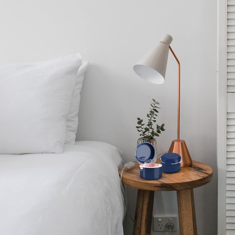 LELE LIFE 2 Pack Denture Case with Strainer Basket, Denture