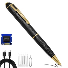 baoinse 64GB Body Camera, 1080P HD Nanny Camera Pen, Mini Camera Pen, Rechargeable Small Pocket Cam, Portable Pocket Camera, Small Video Recorder, Surveillance Camera for Indoor Outdoor