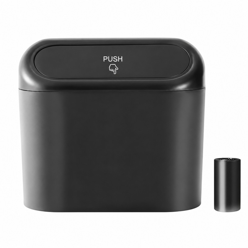 Mini Car Trash Can with Lid for Daily Cleanup –