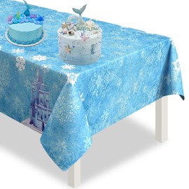 Paready Birthday Tablecloth, Disposable Decoration, 1 PCS Table Cover, Table Decor, Birthday Decoration, Party Favors for Kids Parties, Celebrations, Boys, Girls, Children, Snow