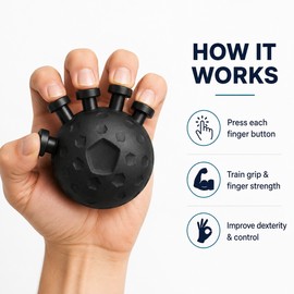 Finger Grip Strengthener for Daily Training – Portable Adjustable Hand Exerciser for Gym, Piano & Guitar Practice