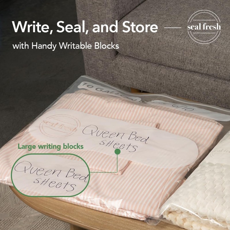 Seal Fresh Seal Fresh 10 Gallon Large Plastic Storage Bags