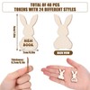 FYSUIMU 40 Pcs Easter Bunny Tokens Wooden Easter Bunny Fillers