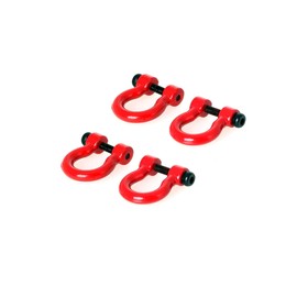 LCX 1/10th RC Crawler Car 4PCS Aluminum Bumper Tow Shackle Set for TRX4 TRX6 SCX10 II SCX10 III SCX10 PRO Gen7 Gen8 Gen9, Upgrades Parts Accessories (Red - Diecast)