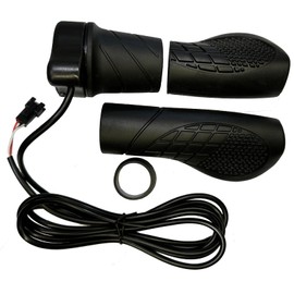 Generic Electric Bicycle Half Twist Throttle,Wuxing 76X SM Plug Left Hand,Half Twist Throttle for E Bike, Standard size, Black