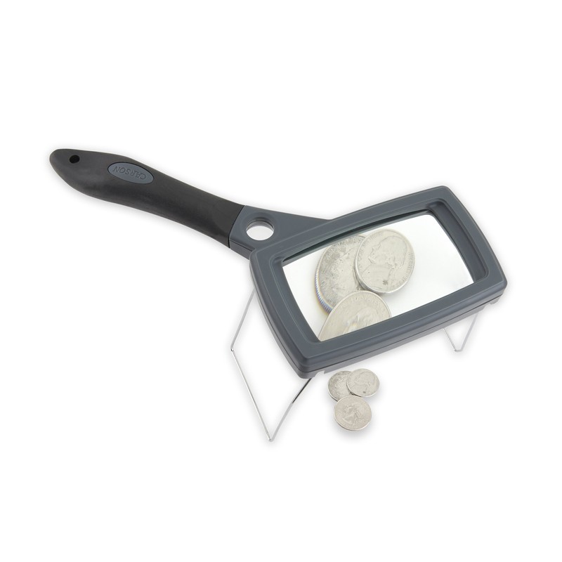 Carson SureGrip Series 2X Power Glass Magnifier with Hands-Free Fold-out