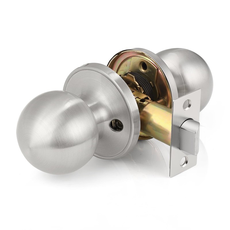 Probrico Brushed Satin Nickel Round Interior Door Handles Passage Door