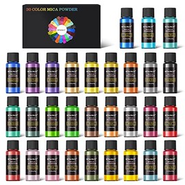 NTWJNJY 30 Color Mica Powder for Epoxy Resin,Natural Cosmetic Grade Shimmer pigment powder for nails,Soap Making supplies,Lip Gloss,Candle Making Dye,Bath Bomb,Art Crafts,epoxy resin pigment 8g/Bottle