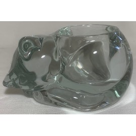Glass Votive Candle Holder - Cat (Crystal)