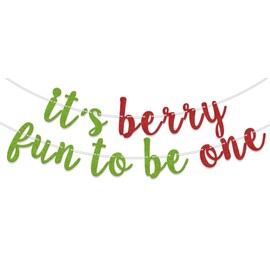 It's Berry Fun to Be One Banner, Fun to Be One - Decoración de cumpleaños, decoración de fiesta de primer cumpleaños de fresa, frutas dulces con temática de bayas, suministros para fiesta de primer