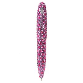 icrystal Bling Austrian Crystal Rhinestone Retractable Ball Point Metal Writing Pens, 4.3 x 0.38 Inches, Medium Point, Black and blue Ink, Assorted Colors (rose red)