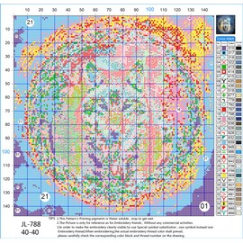 Amiiba Pre Printed Cross Stitch Kits for Adults, Wolf in The Night Sky 11ct Stamped Embroidery Kits 15.7×15.7 inch DIY Wall Art Decor for Beginners Kids (Wolf)