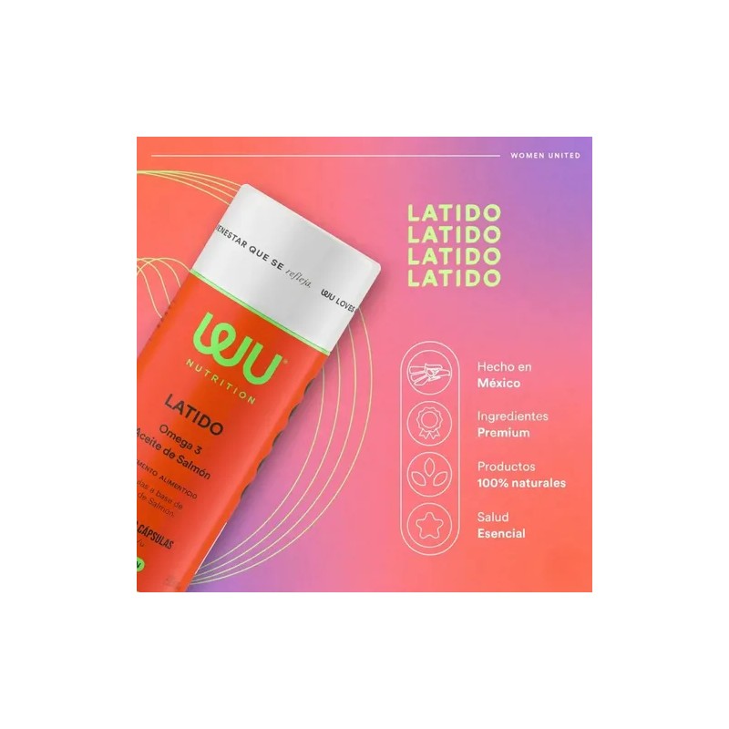 Suplemento Omega 3 Latido Wu Nutrition Aceite De Salmón Epa