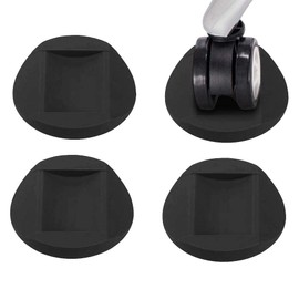 Bed Wheel Stoppers,4 PCS Anti-Sliding Castor Wheels Feet Stoppers Pads,Rubber Castor Cups for Wooden Floors,Divan Wheel Stoppers (Black)