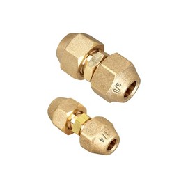Air Conditioning Pipe Coupling Adapters for Diameter 1/4" and 3/8" Copper Pipe Extension Joint Connectors with Flare Nutsand Connectors -2Pcs