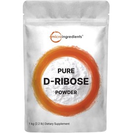Pure D Ribose Powder, 1 KG (2.2 Pound & 200 Servings) - Hair Support Supplement, Natural Simple Sugar, Dissolves Clear, Pharmaceutical Grade - Filler Free, No GMOs, No Gluten & Water Soluble