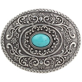 BELTINGER Makatozanzan Belt Buckle 4.0 cm | Buckle Interchangeable Buckle Belt Buckle 40 mm Solid | Interchangeable Belt up to 4 cm, Silver with turquoise stone