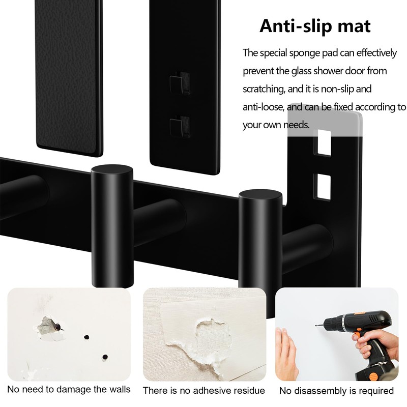 WUIVIUT Over The Glass Shower Door, Metal Shower Wall Mount