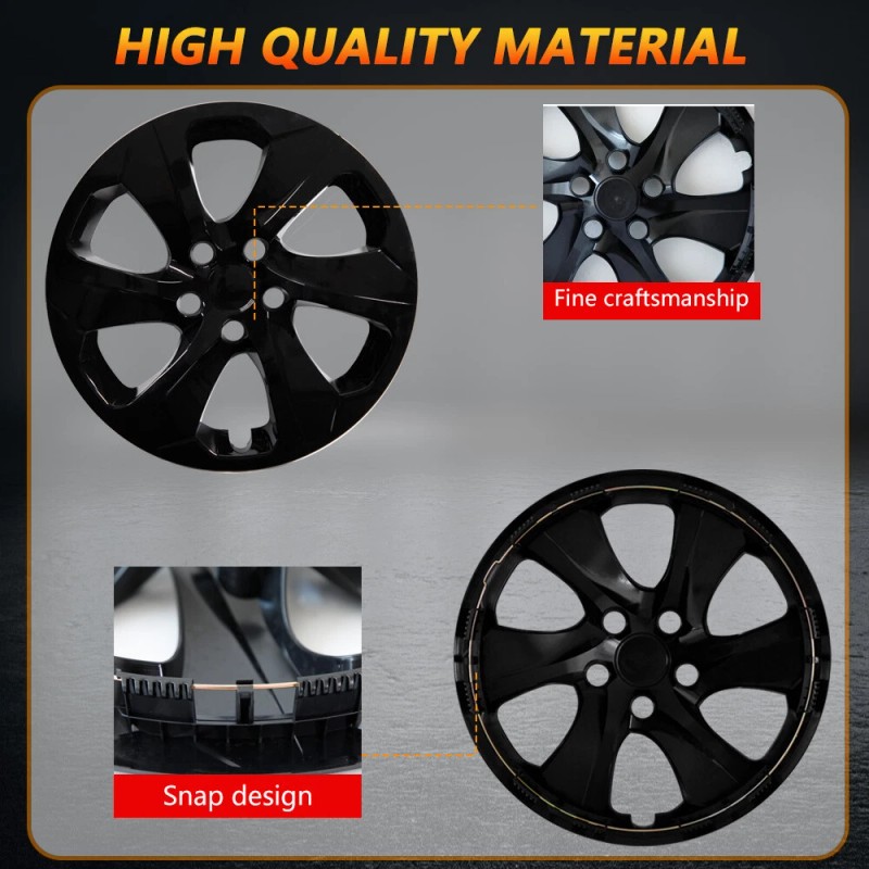 Mayello For 2019-2024 Toyota RAV4 17" GLOSS BLACK Hubcaps Wheel
