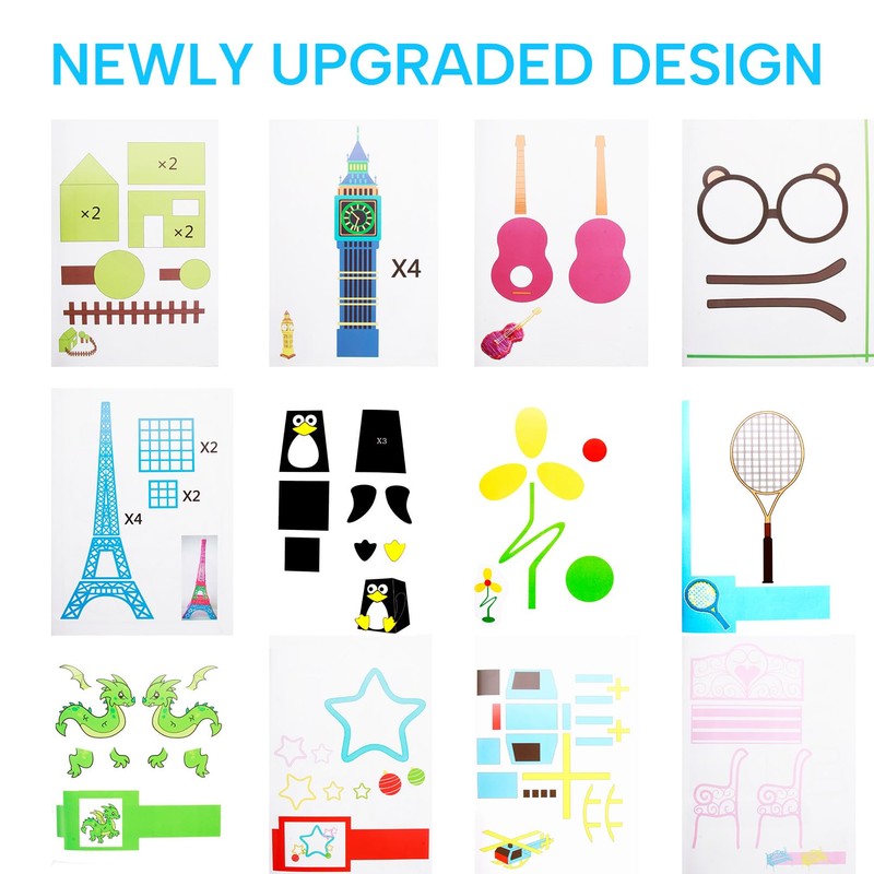 3D Pen Printing Drawing Book, Reusable Colorful 40 Patterns Thick