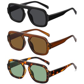 YMRFW Retro Square Aviator Sunglasses for Women Men 70s Vintage style Shades Trendy Flat Top UV Protection Sun Glasses