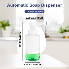 Mamiddle Automatic Soap Dispenser with Sensor Infrared Soap Dispenser Electric IPX5 Waterproof Type-C Charging with Sensor Infrared Motion Sensor for Kitchen and Bathroom (Liquid Type - White Acrylic)