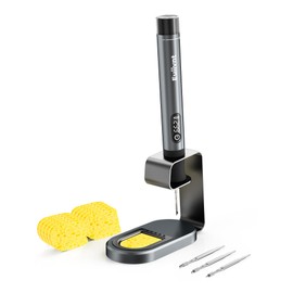 Cordless Soldering Iron Kit - 12s Rapid Heat USB-C Portable Rechargeable Soldering Iron with LED Screen, Gravity Sensor, 3 Tips & Metal Stand for Electronics Repair​​