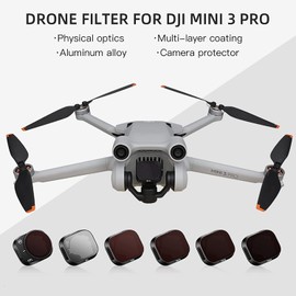 (1 Set 6 Pack) Lens Filters Compatible for DJI Mini 3 Pro Drone, Aluminum Alloy Camera Lens Polarizer Filter CPL+UV+ND8+ND16+ND32+ND64 Adjustable Light Reduction