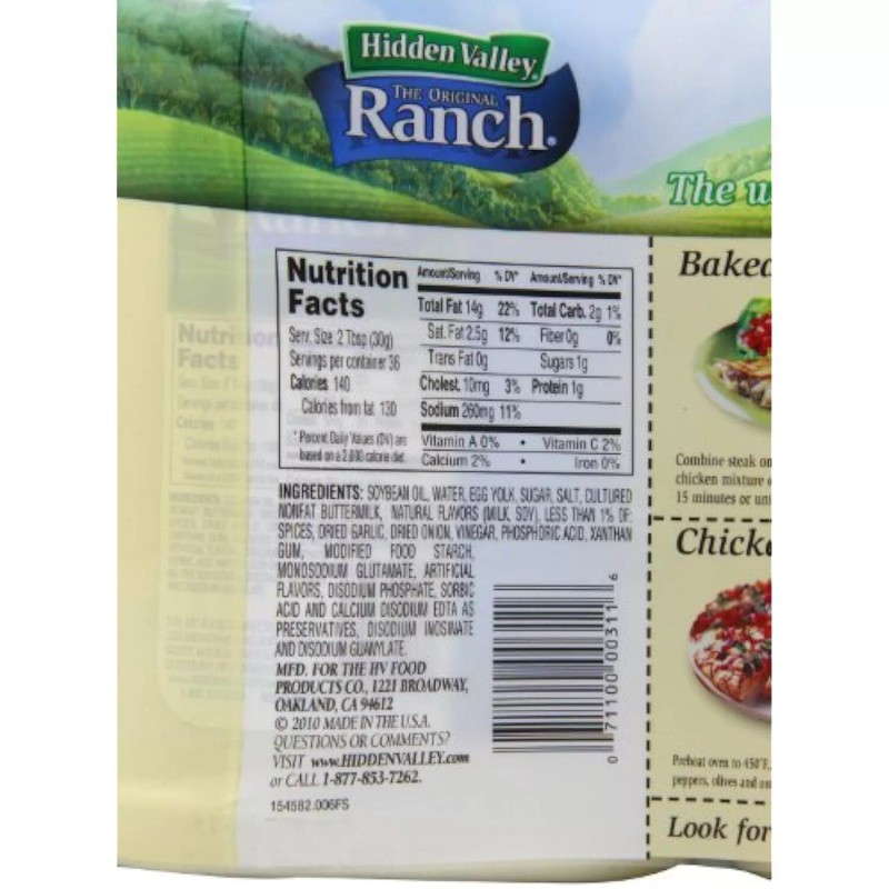 Hidden Valley The Original Ranch Dressing, Original, 2-Count Bottle, 80